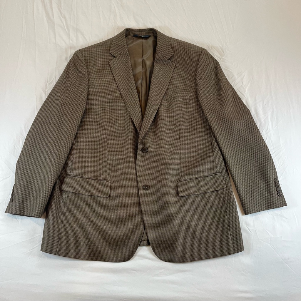 Pronto Uomo Platinum Blazer Mens 44r Brown Houndstooth Luxury Wool Sport Coat